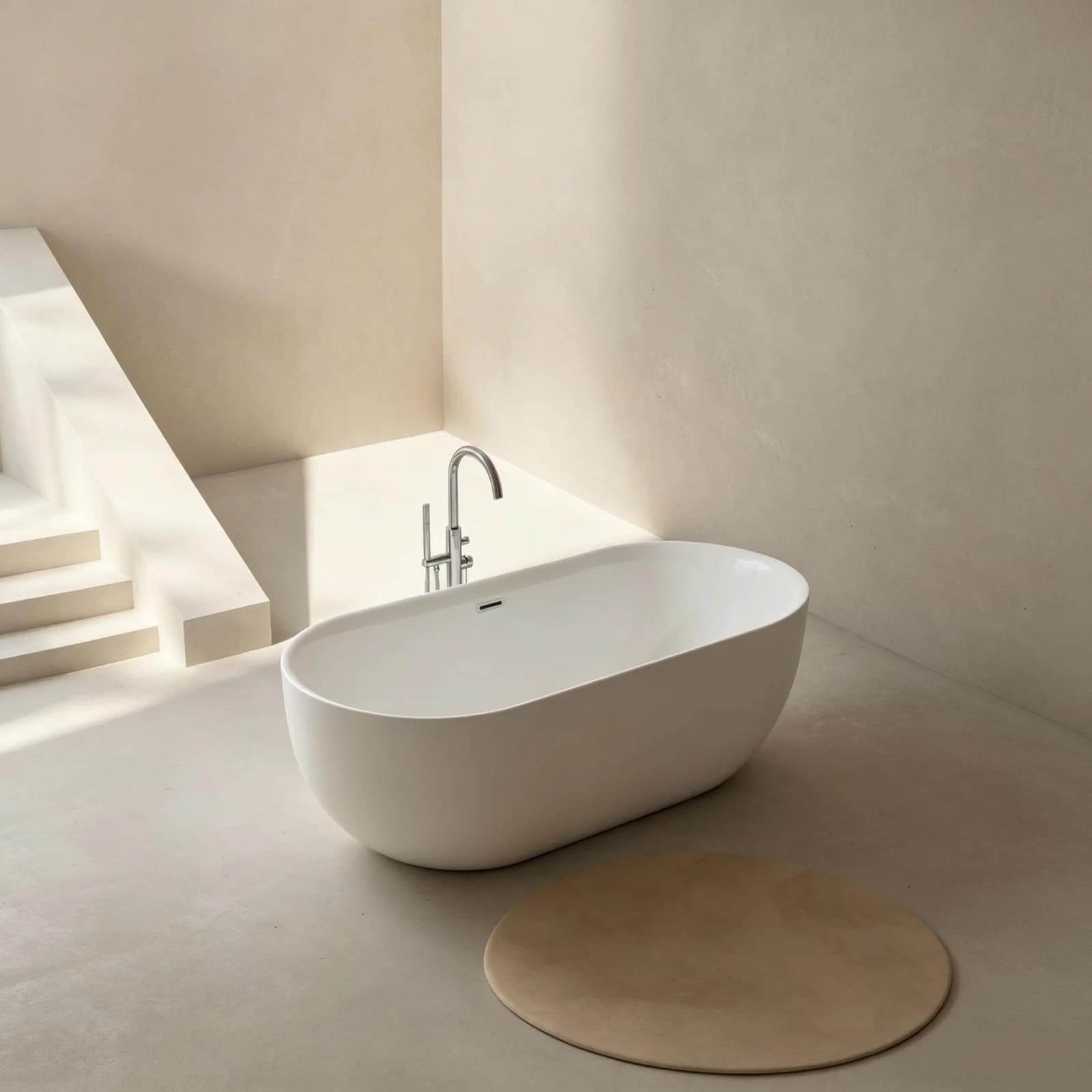 WELLTIME Badewanne Setubal weiß Sanitäracryl wandanliegend