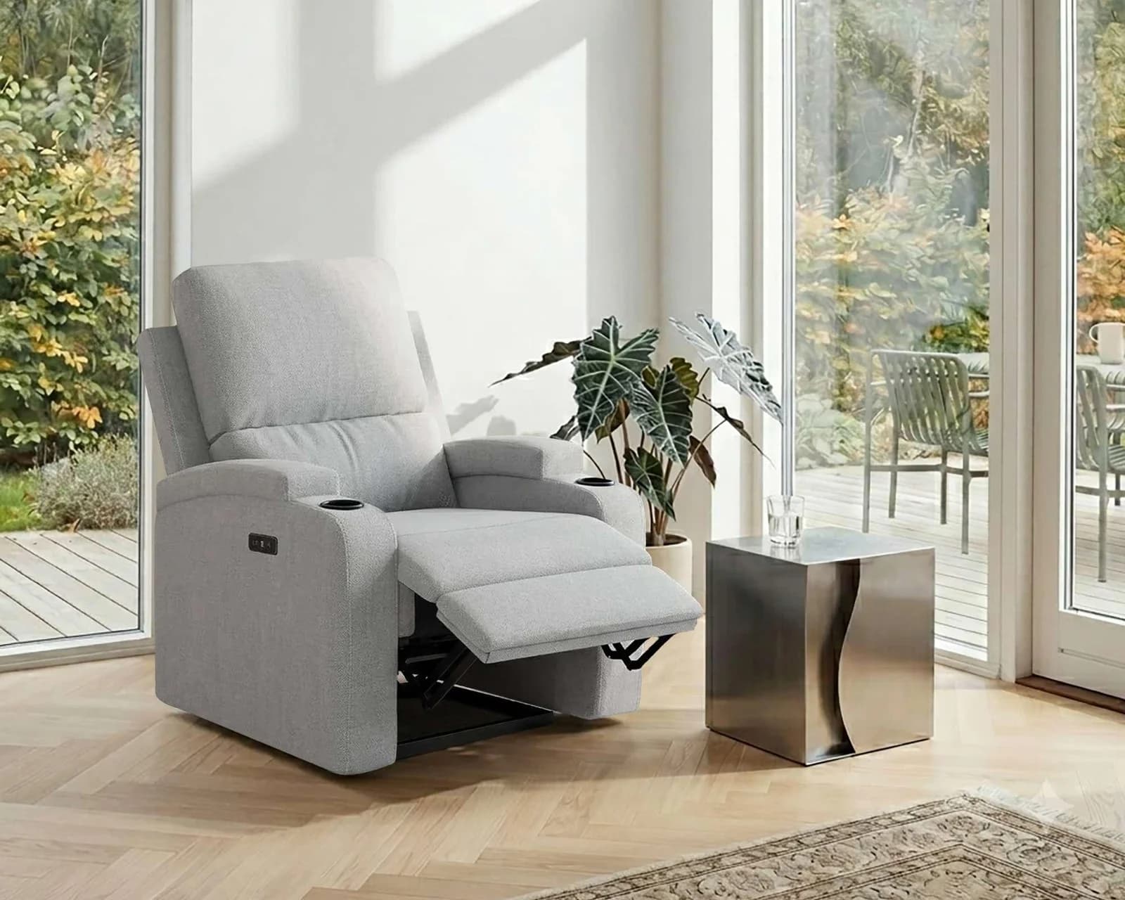 OTTO HOME Relaxsessel NAPORI hellgrau mit elektrischer Relaxfunktion