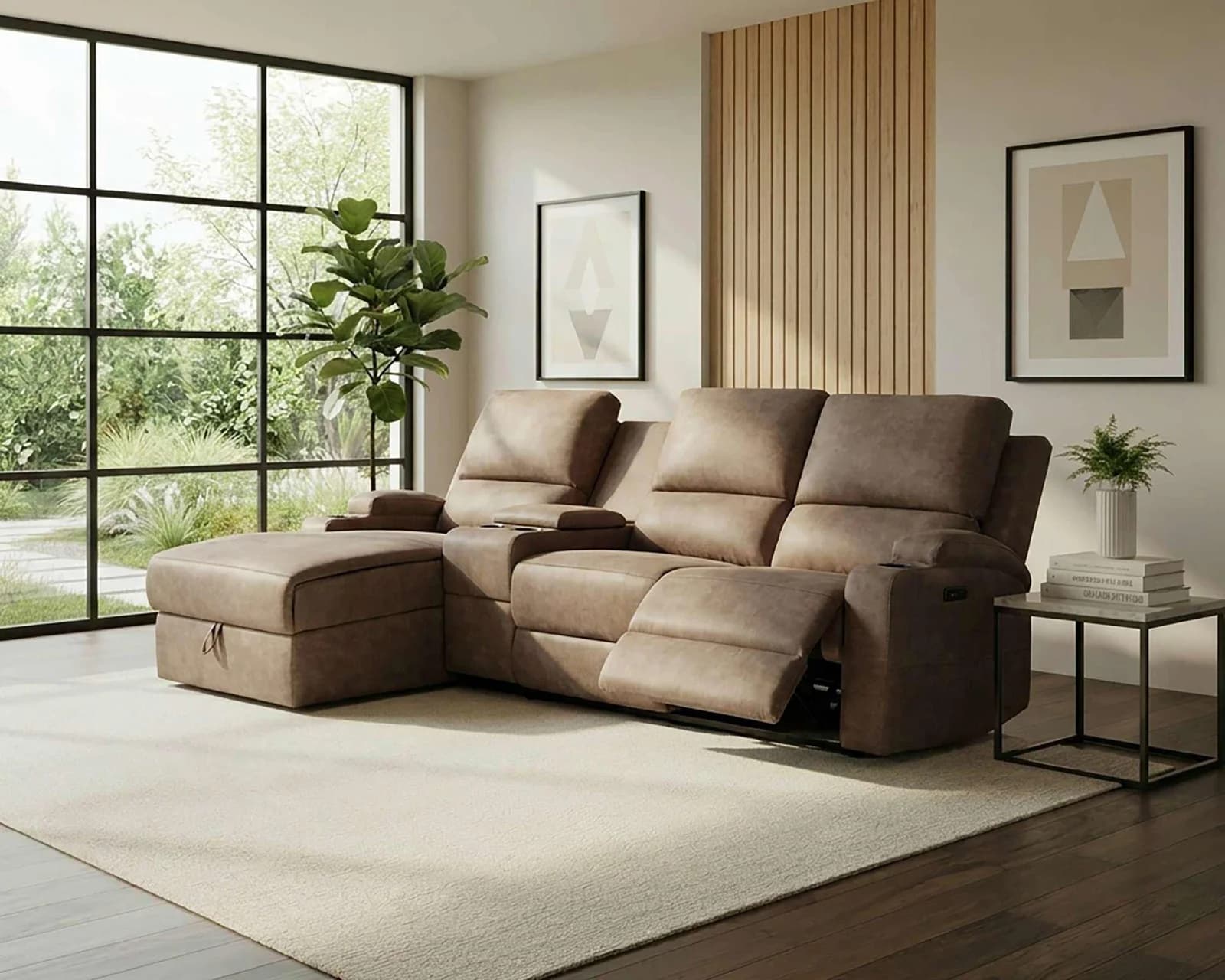 Ecksofa OTTO HOME NAPORI Microfaser Relaxfunktion taupe