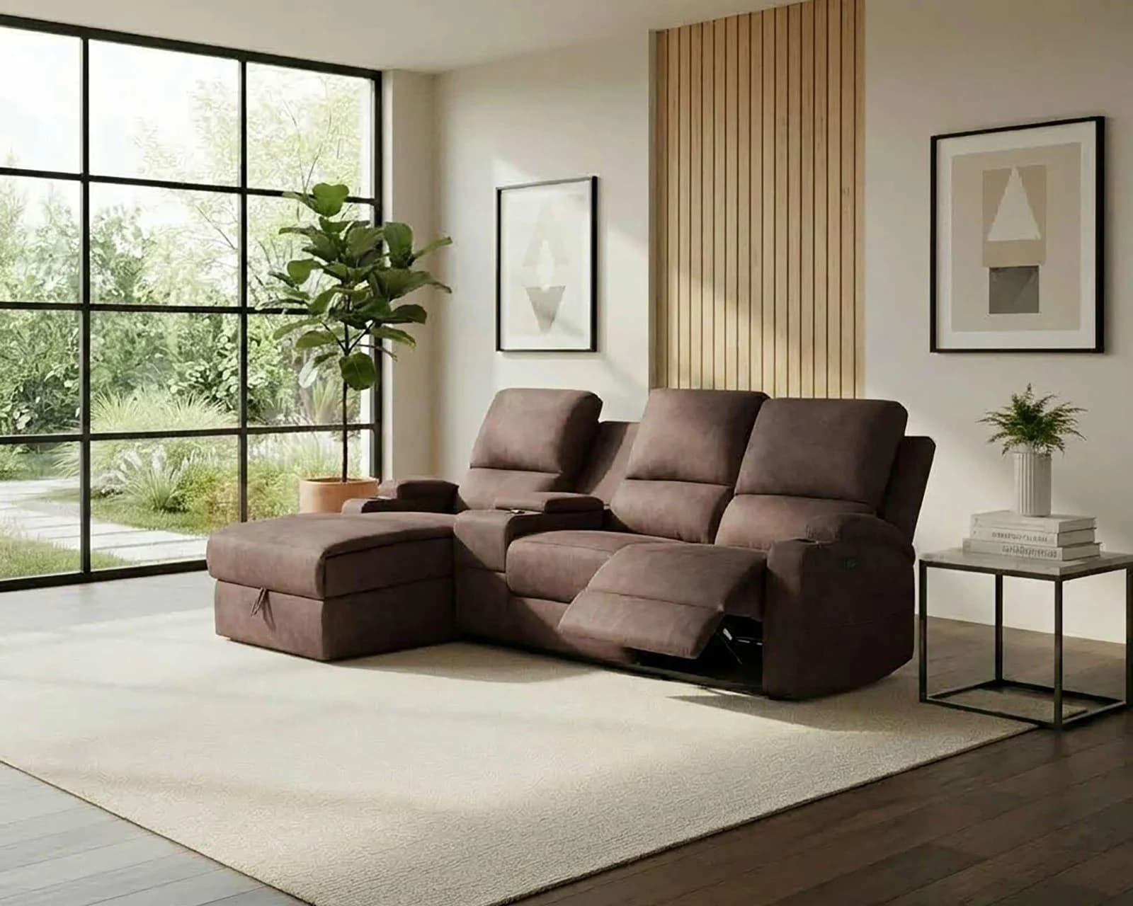 OTTO HOME Ecksofa NAPori Microfaser Relaxfunktion L-Form dunkelbraun