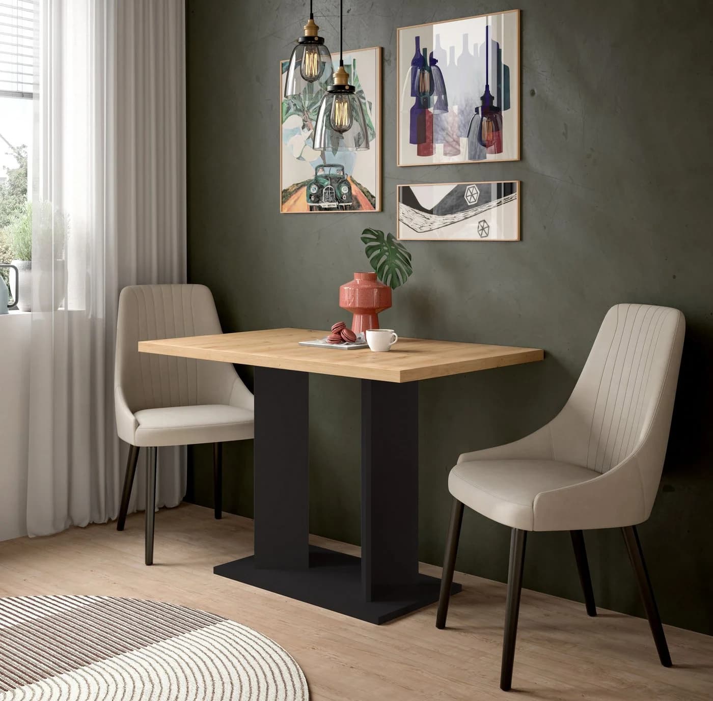 Home Affaire Esstisch Schwarz Eiche-Nachbildung 110x70 cm