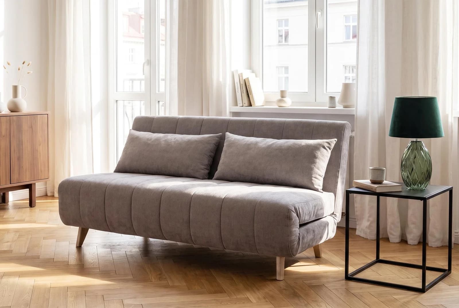 OTTO HOME Schlafsofa FANNSEY 140 cm Grau Verstellbare Rückenlehne