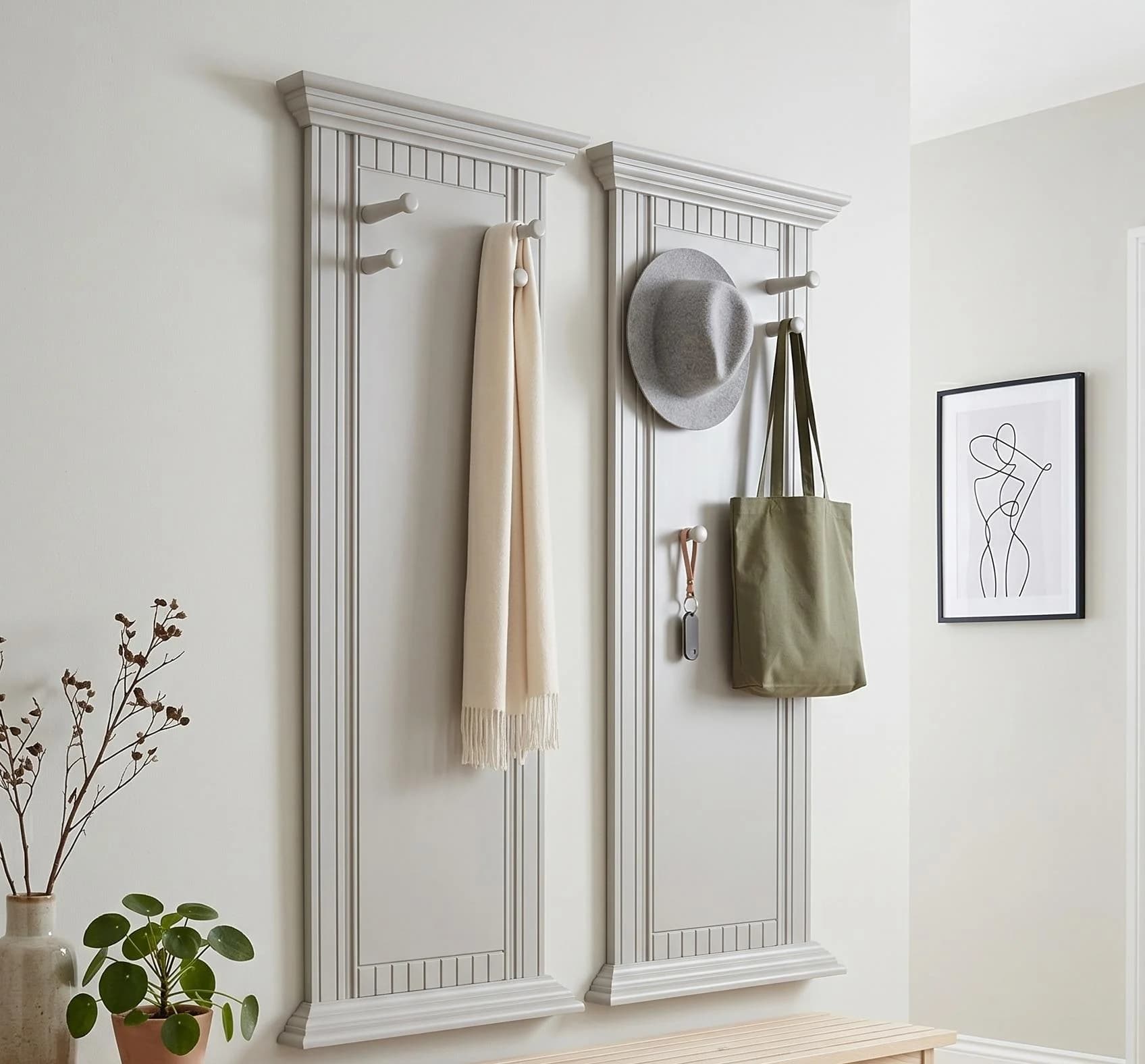 Garderobenpaneel OTTO HOME Rustic Weiß Massivkiefer