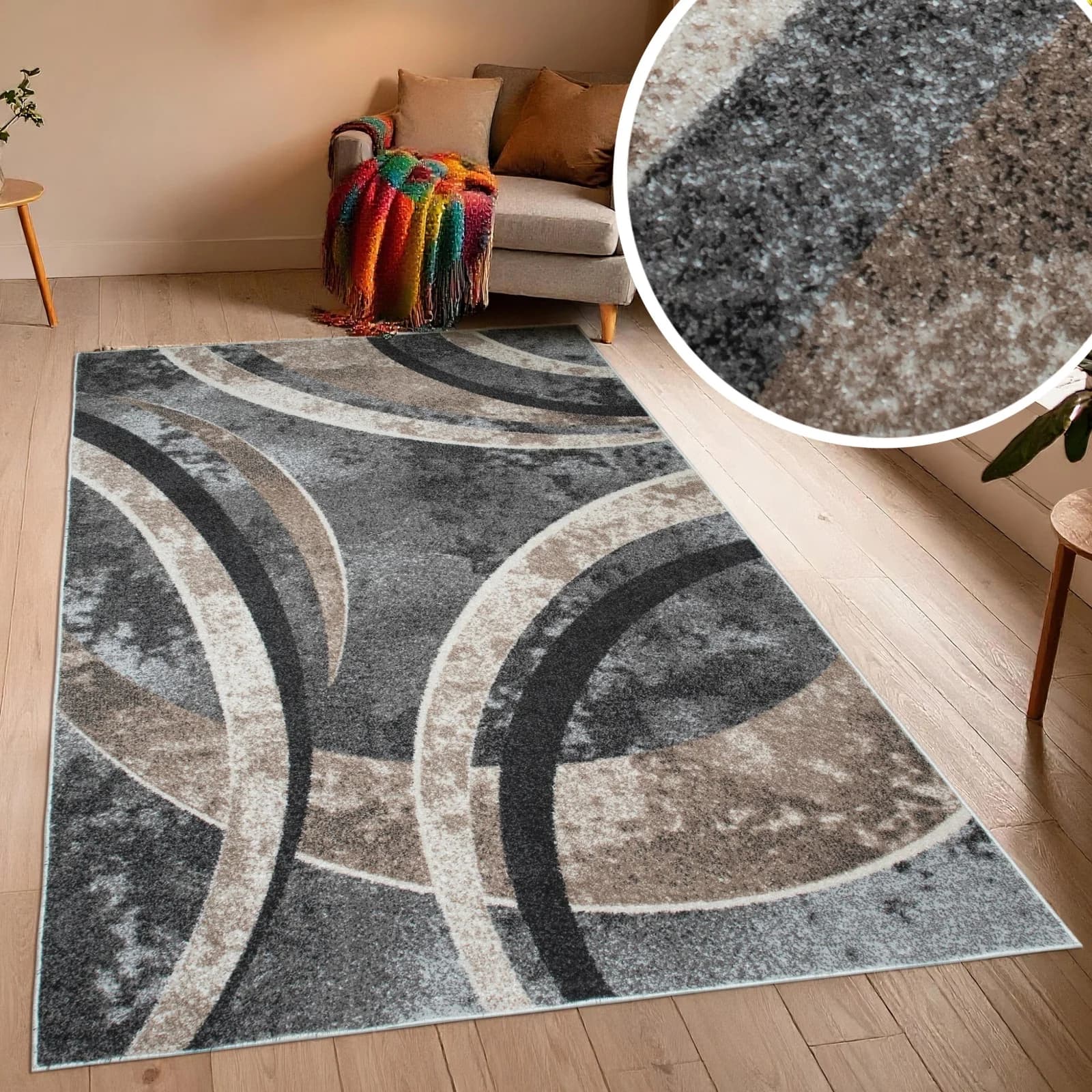 OTTO HOME Teppich Flow Geometrisches Design Beige Grau