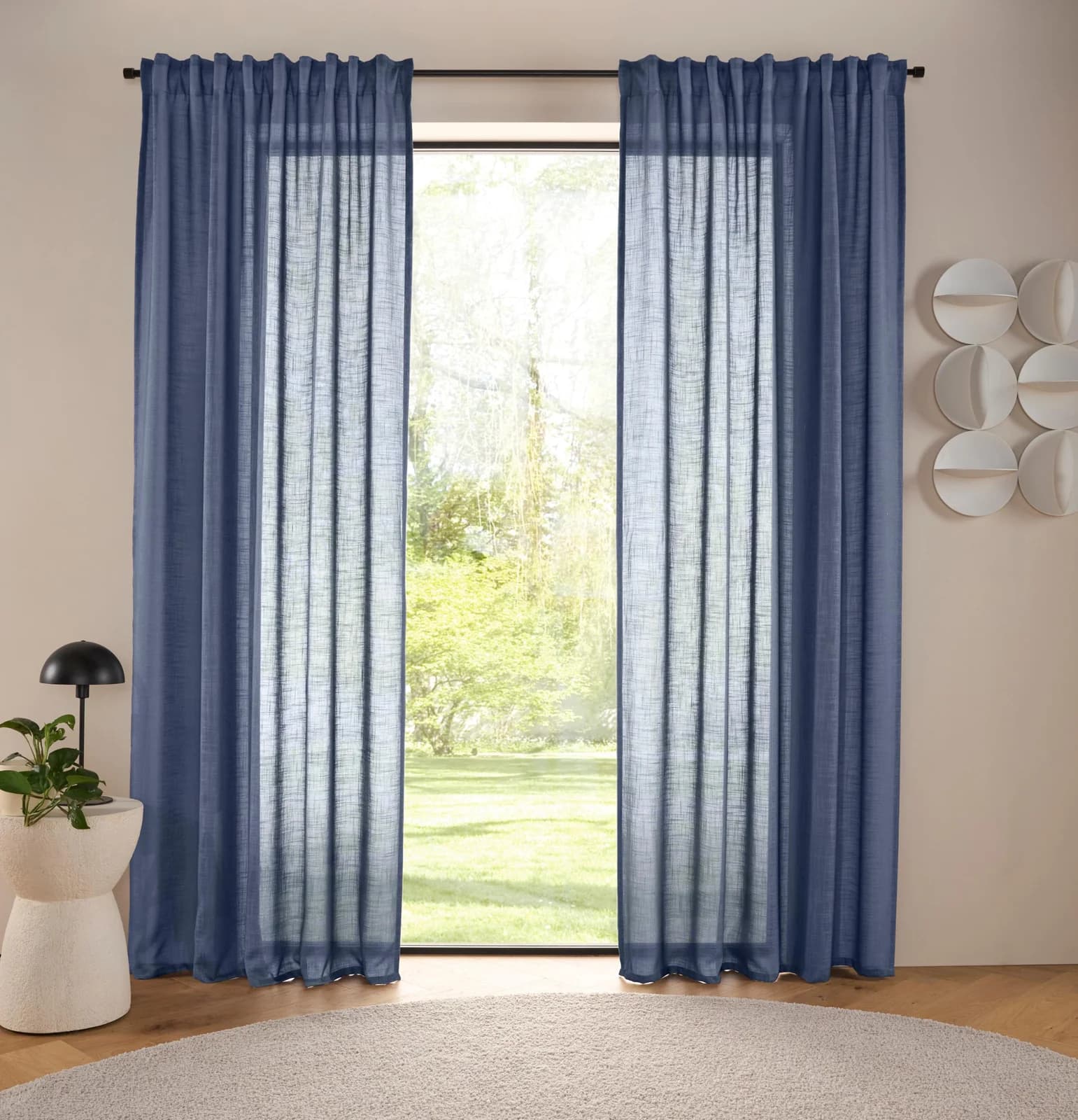 LeGer Home Gardine Marusha Graublau Polyester