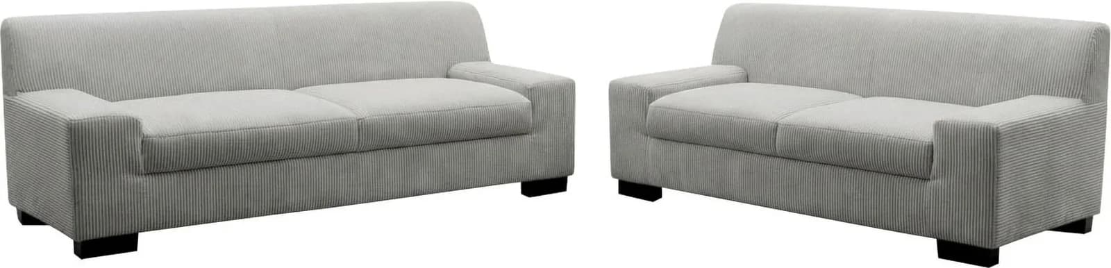Polstergarnitur OTTO HOME Faxe 3+2 Set hellgrau Cord mit Holzfüßen