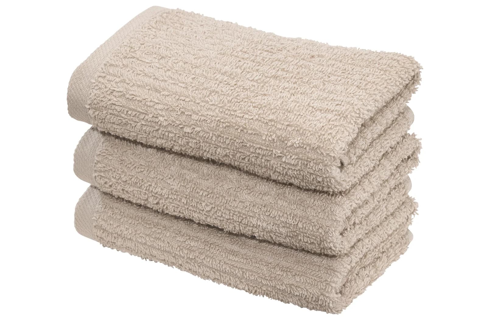 OTTO home Gästehandtuch Riva 3er-Set 30x50 cm 500g/m² Baumwolle Beige