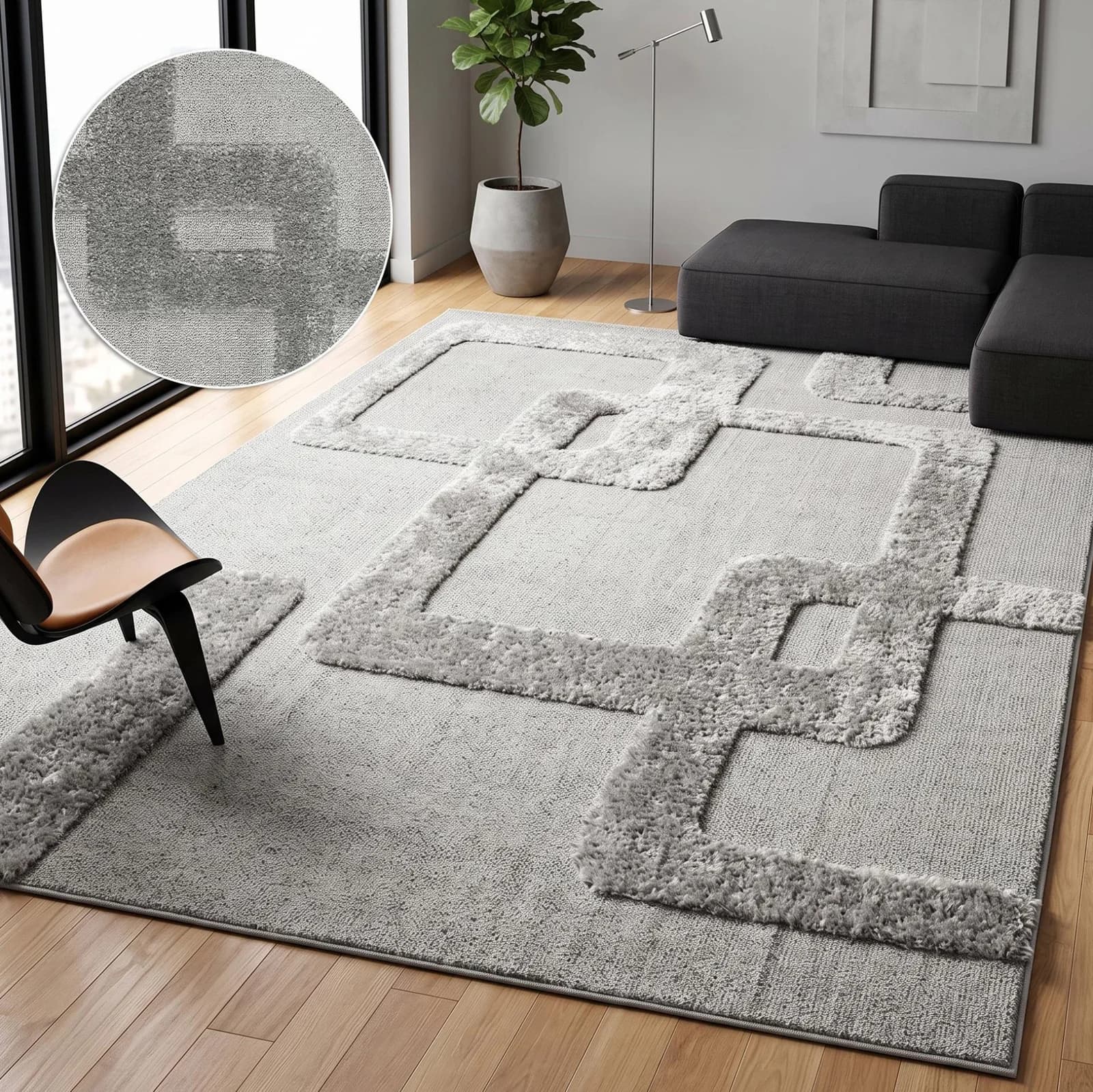 OTTO HOME Teppich Modea Grau Geometrisches Muster 3D
