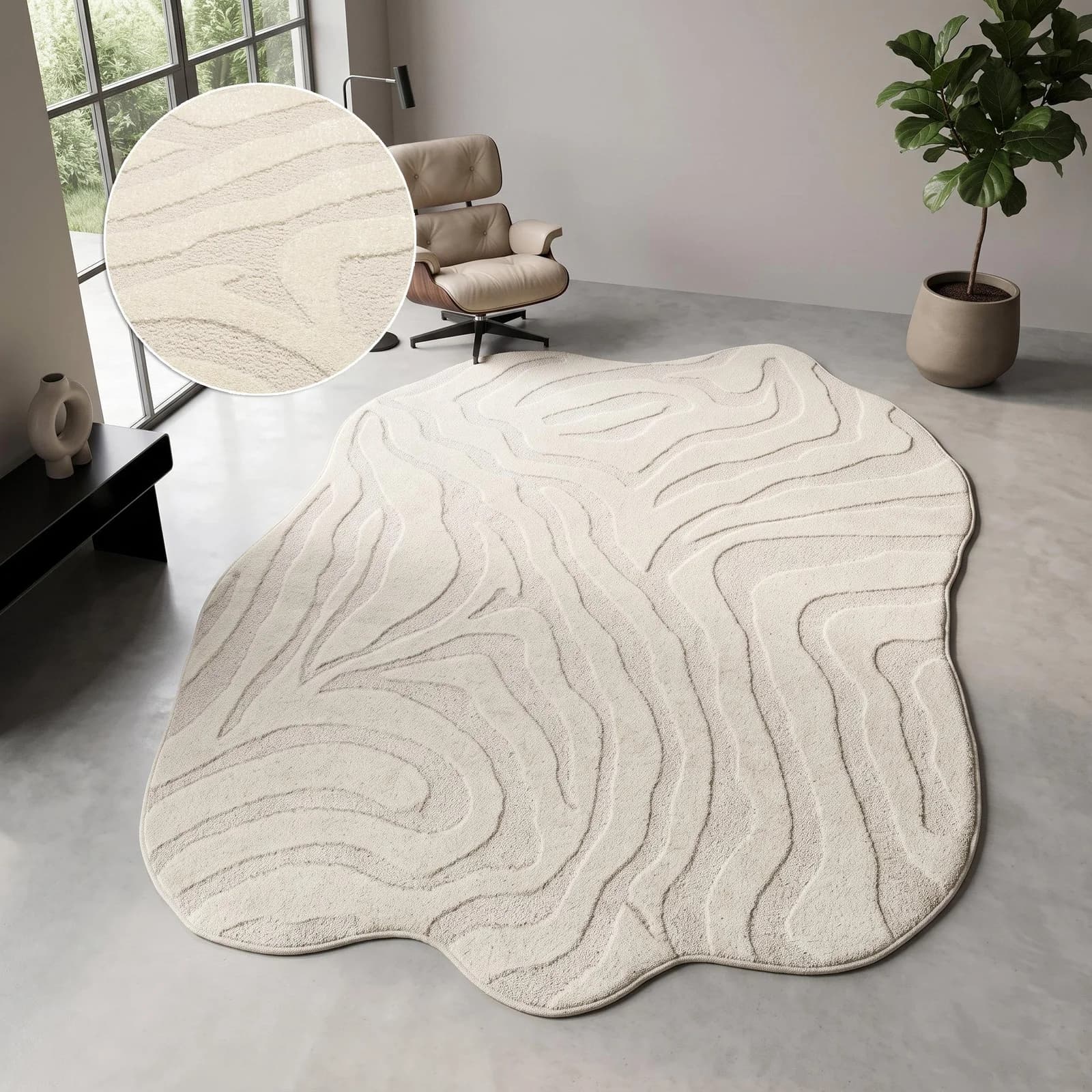 Teppich OTTO HOME Zebra Animal-Look Beige Kunstfaser