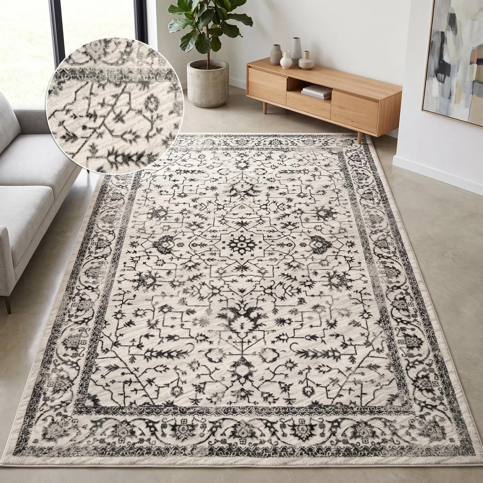 OTTO HOME Teppich Amira Orientalisches Design Grau/Weiß Vintage Optik