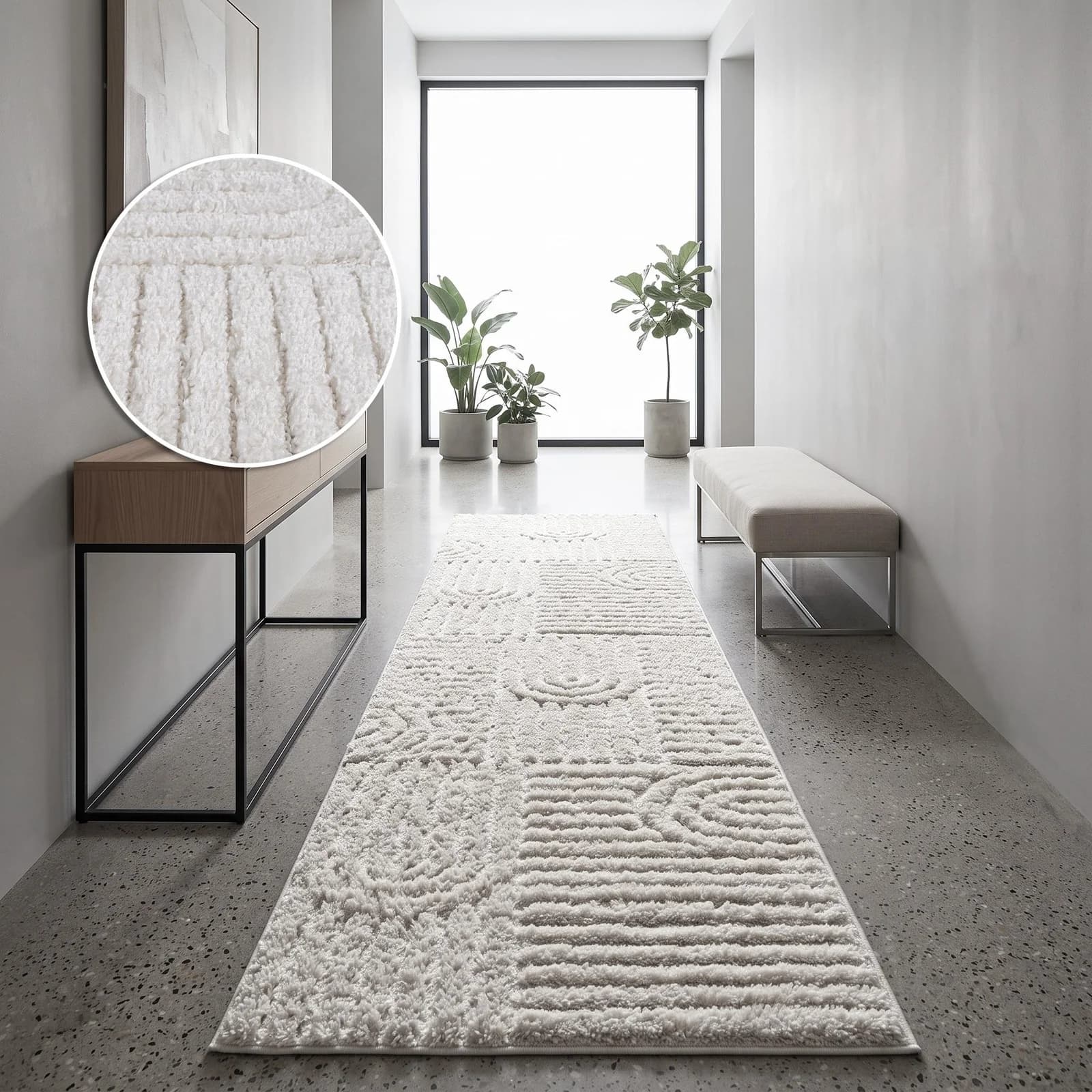 OTTO HOME Jonne Teppich Boho-Design Creme 80x250 cm