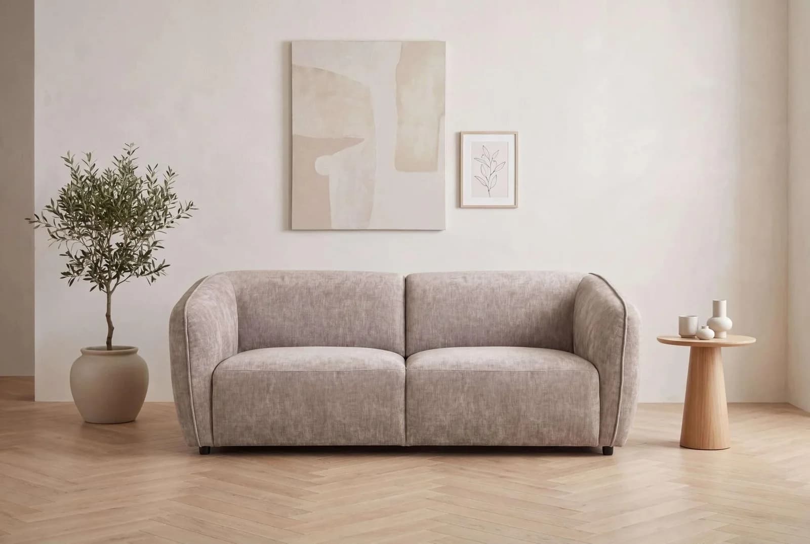 HOME AFFAIRE OSTRUP 3-Sitzer Sofa Chenille Cream