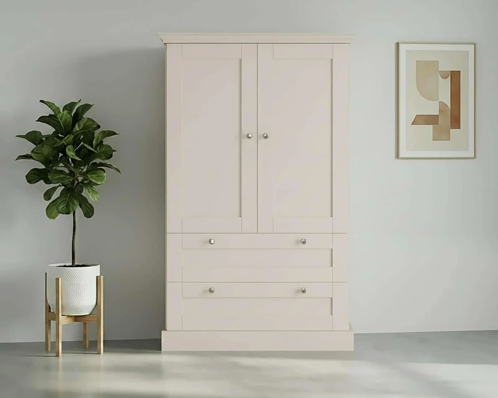 OTTO HOME Binz Kleiderschrank Beige Skandinavischer Landhausstil