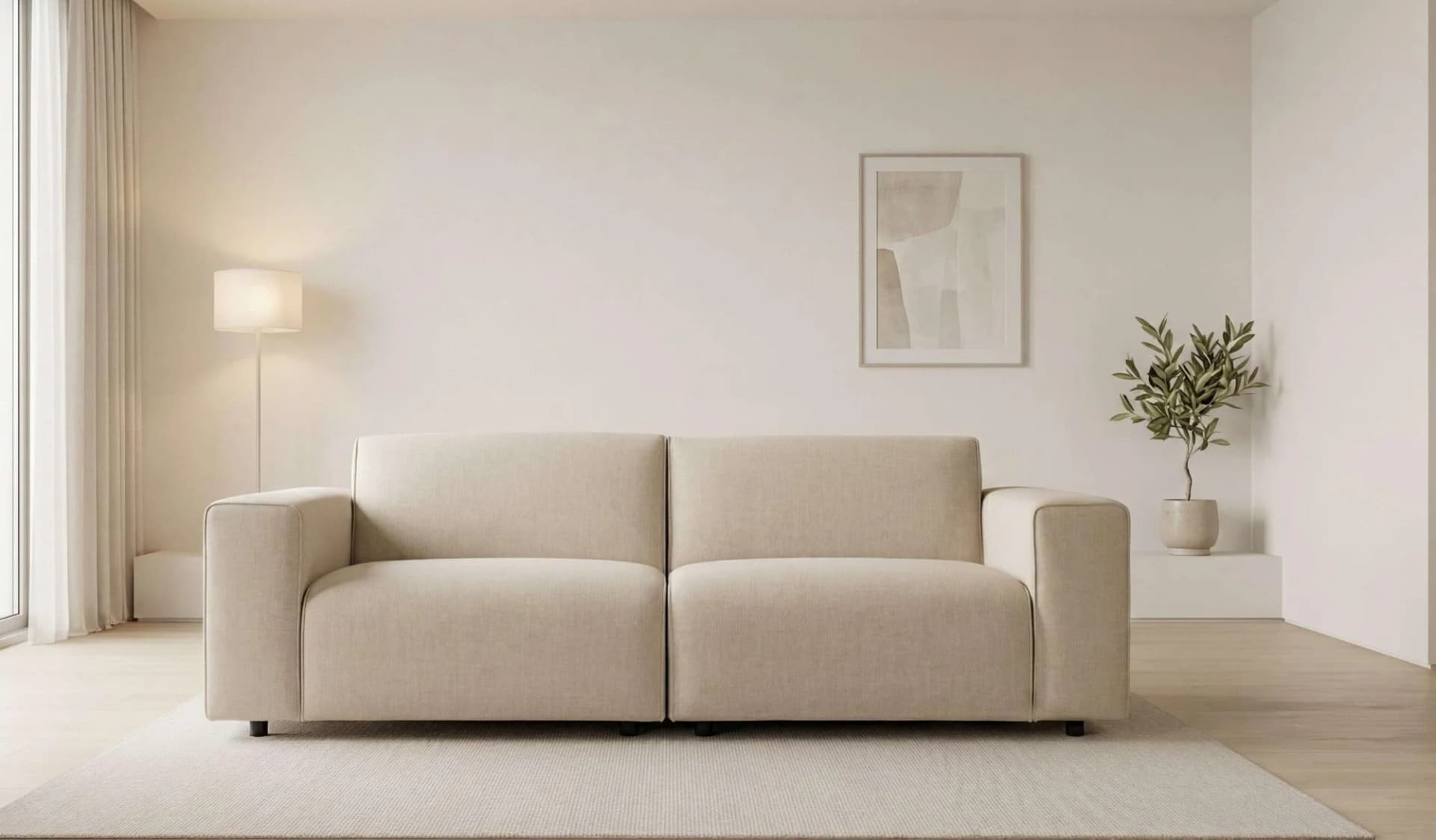 OTTO HOME 3-Sitzer Sofa Naddine Beige Polyester