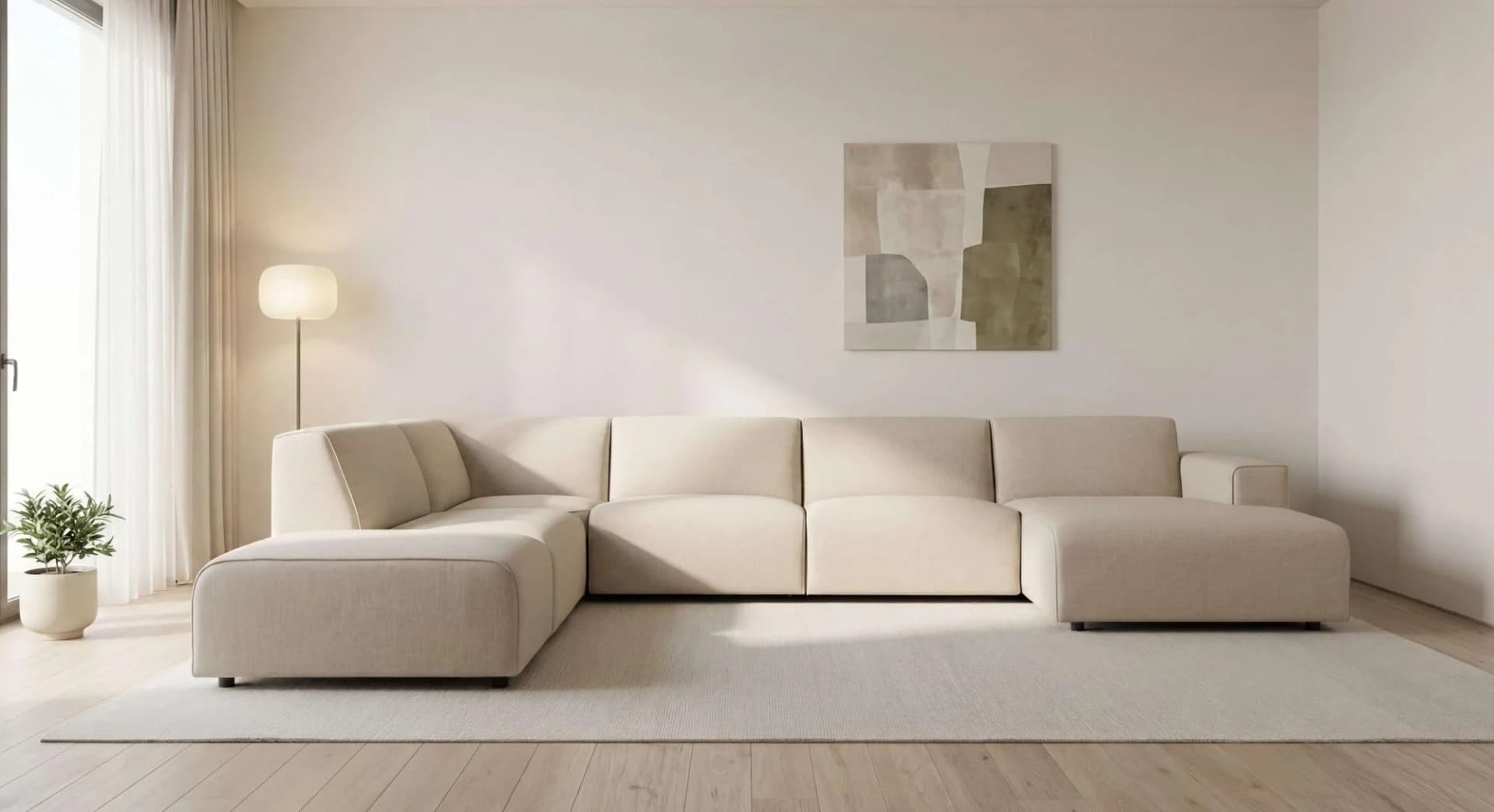 Wohnlandschaft OTTO HOME Naddine U-Form Beige Polyester