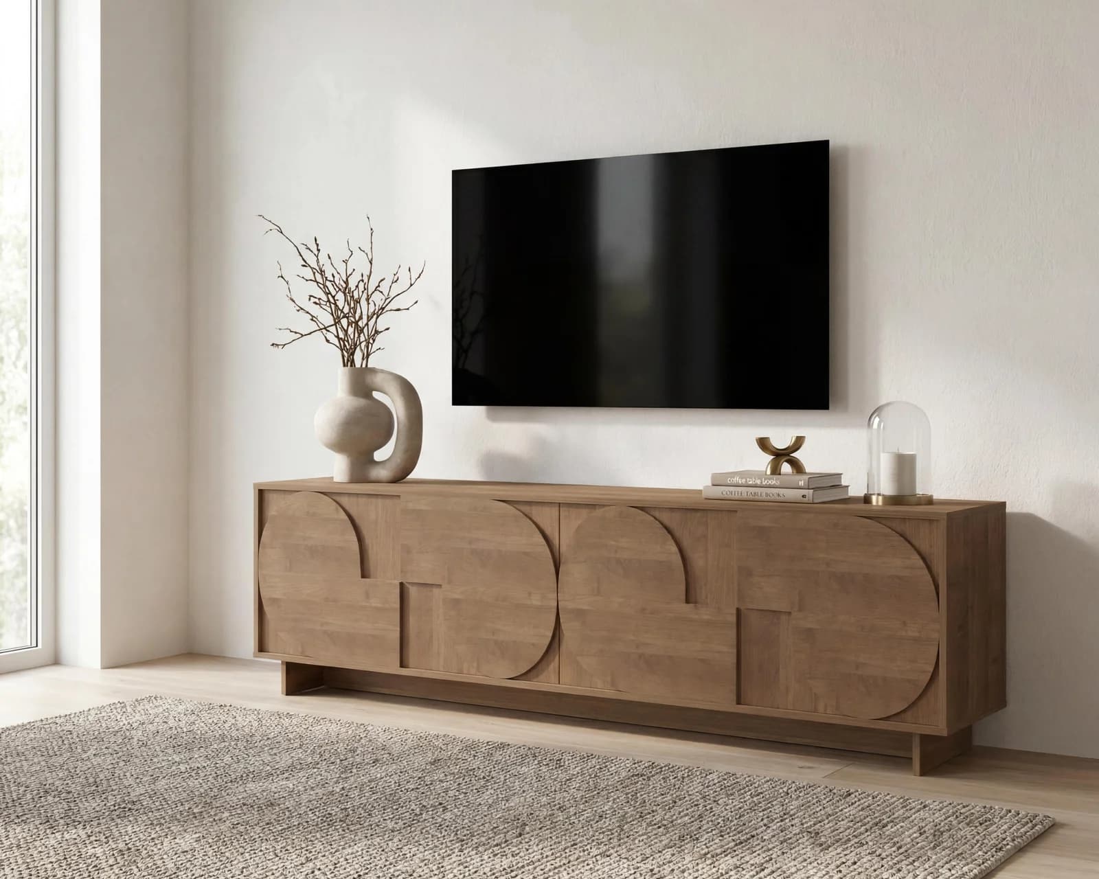 Home Affaire Lowboard Zen 205 cm 4 Türen Mercure Holzstruktur