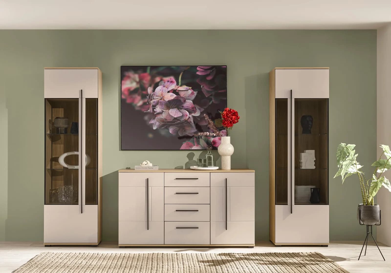 Home Affaire Wohnwand Cantara Set mit 2 Vitrinen & Sideboard