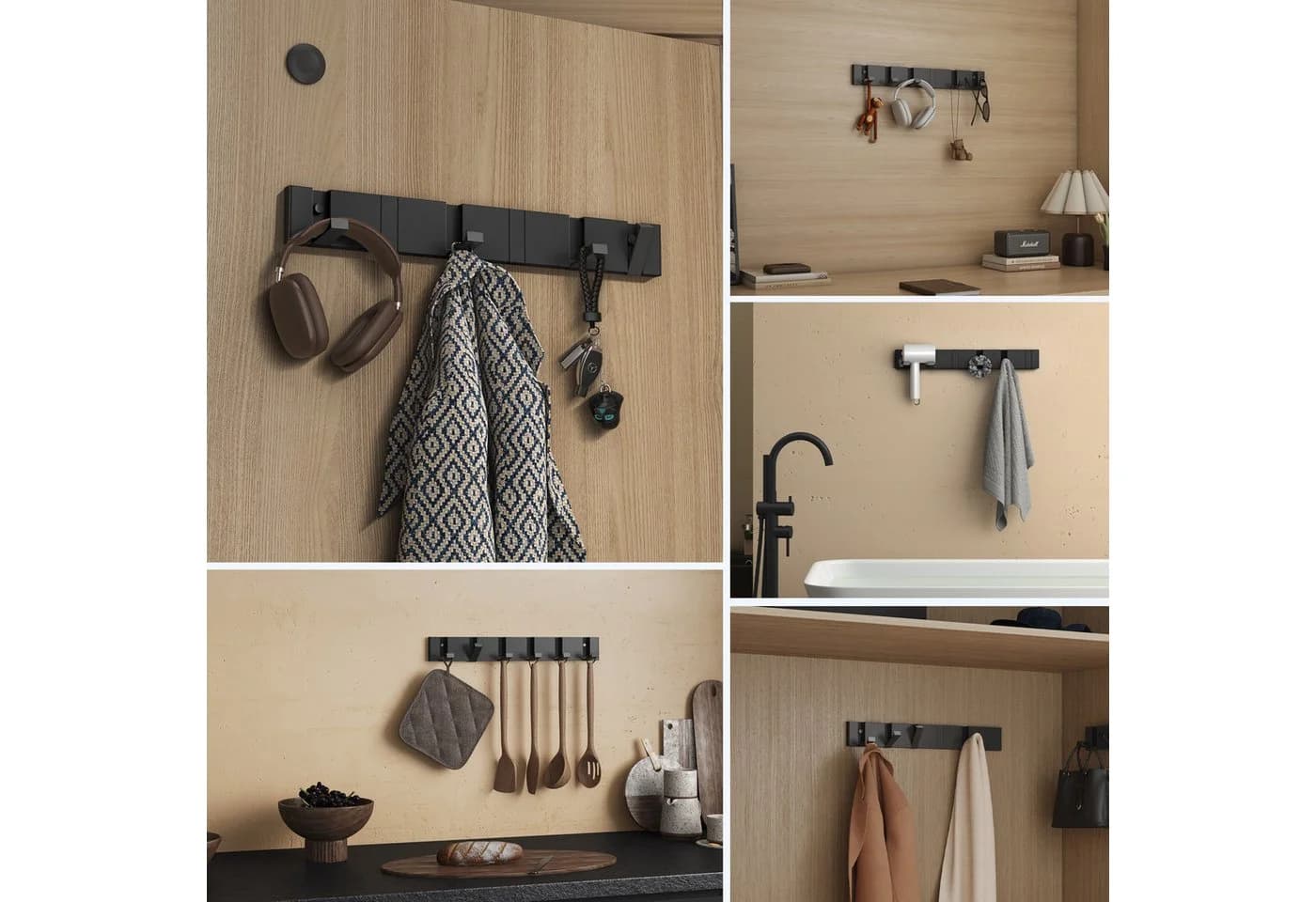 doporro Wandgarderobe Garderobenhaken Wandhaken Garderobenleiste aus Aluminium