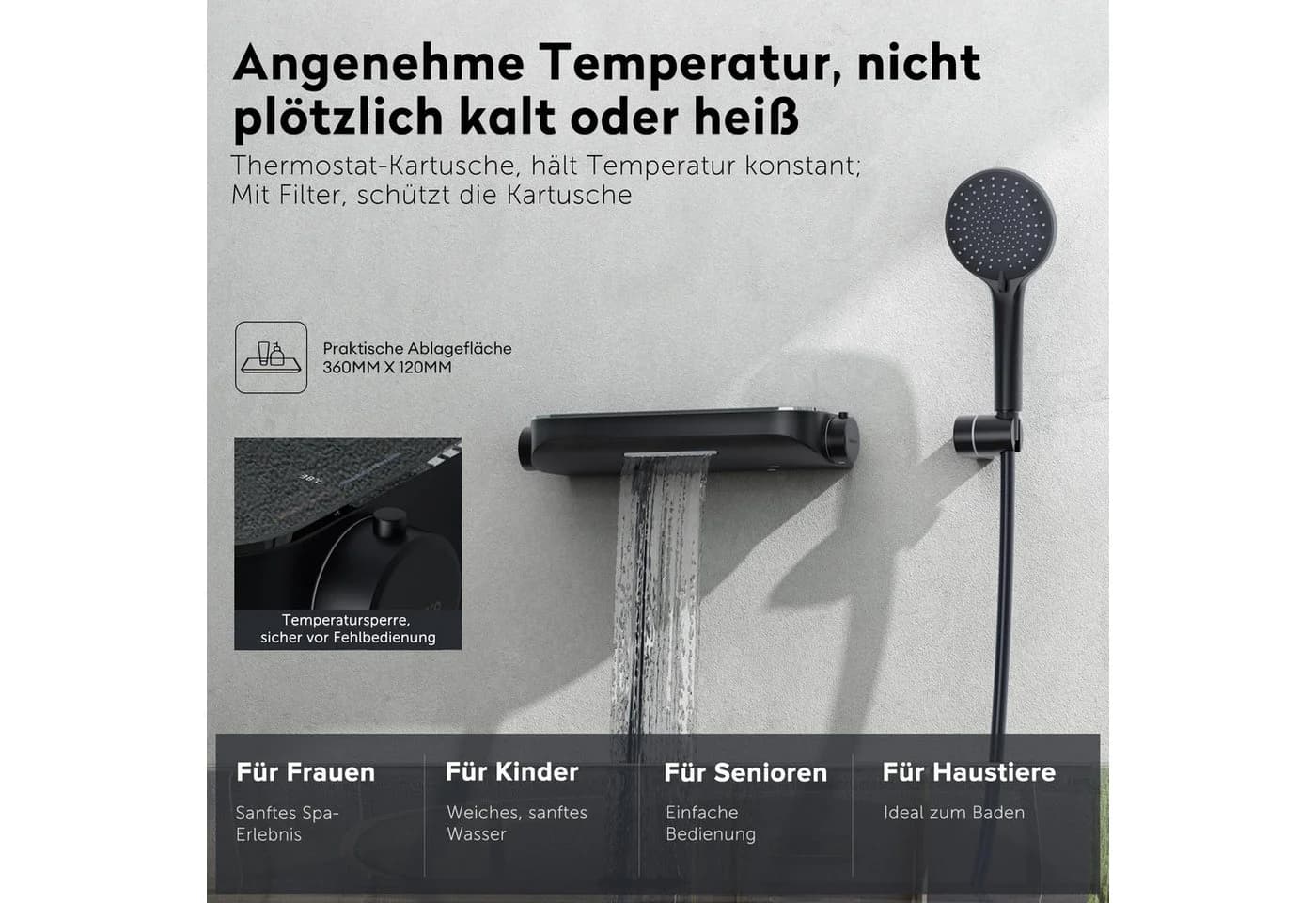 doporro Wannenarmatur mit Handbrause und Dusche