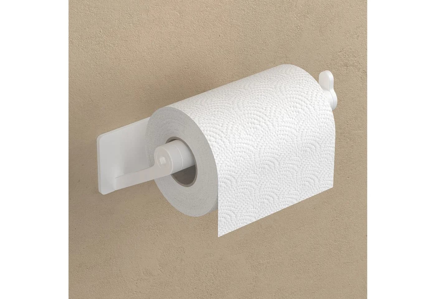 doporro Toilettenpapierhalter Edelstahl Modern Bohrfrei Matt Weiß/Schwarz