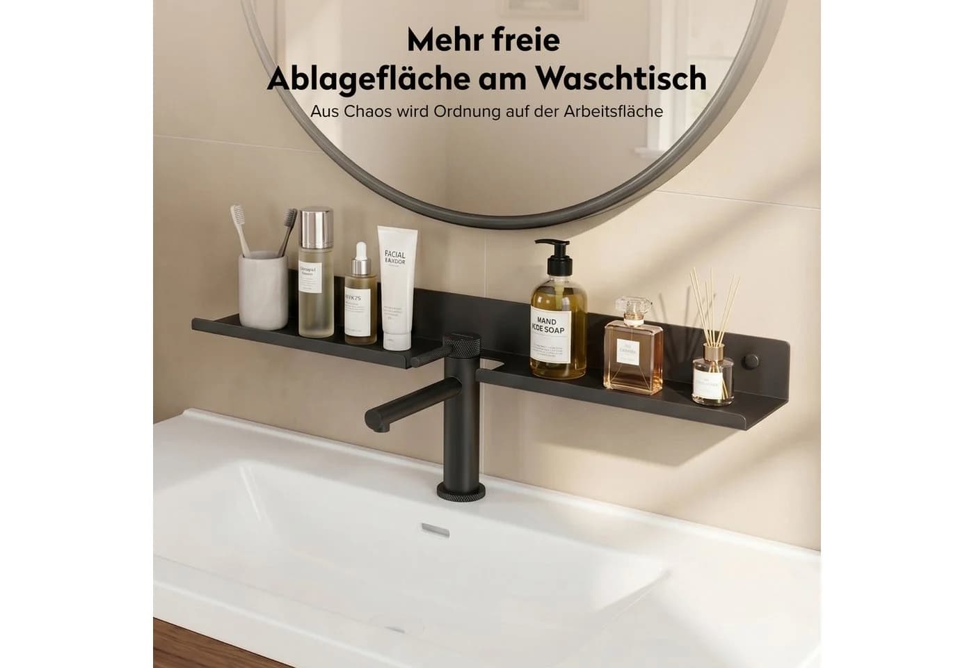doporro Duschablage Grau 60cm Karbonstahl