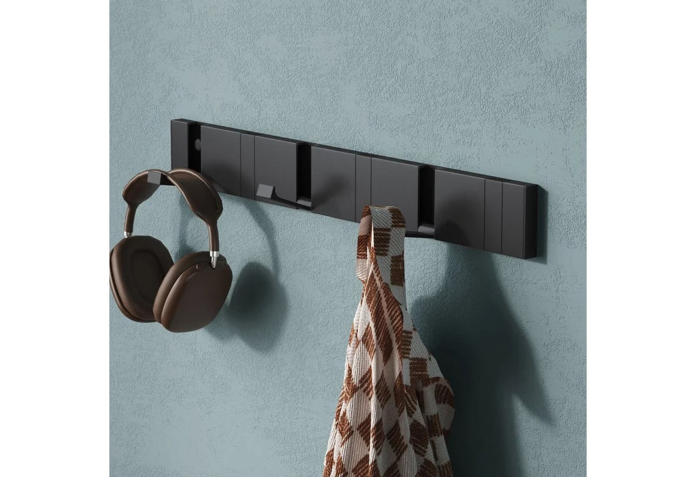 Mai & Mai Wandgarderobe Wandhaken Garderobenleiste mit 4/6 klappbaren Haken, Faltmechanik und Anti-Rutsch-Textur
