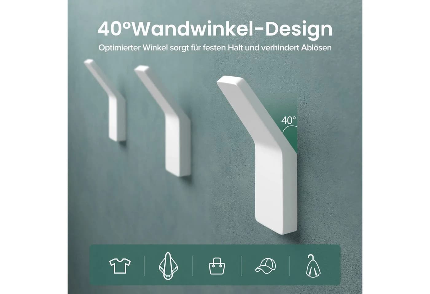 Mai & Mai Wandgarderobe Stalo-13 4er Set Weiß Silber Schwarz Gold Grau Roségold