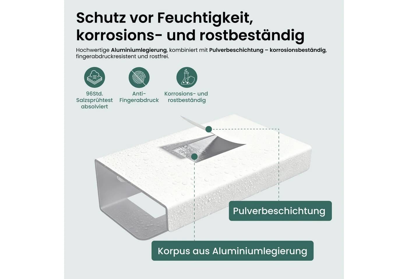 Mai & Mai Toilettenpapierhalter mit Ablage L-Form Aluminium Sandweiß