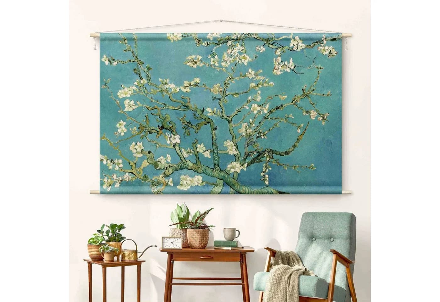 Bilderdepot24 Wandteppich Modern Blau Natur-Baumwolle