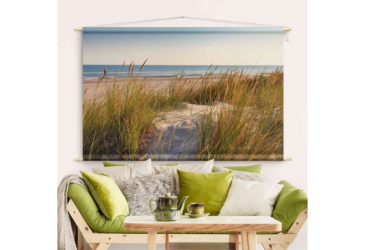 Bilderdepot24 Wandteppich modern Strand Natur beige