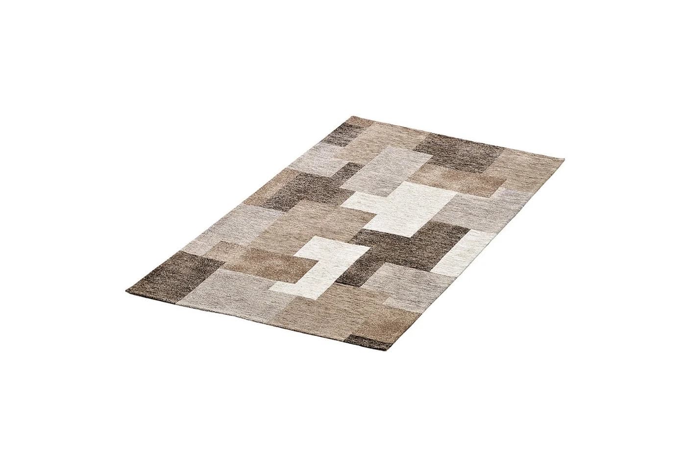 ANRO Teppich MARTINA Geometrie Flurläufer Küchenteppich Jacquard-Struktur