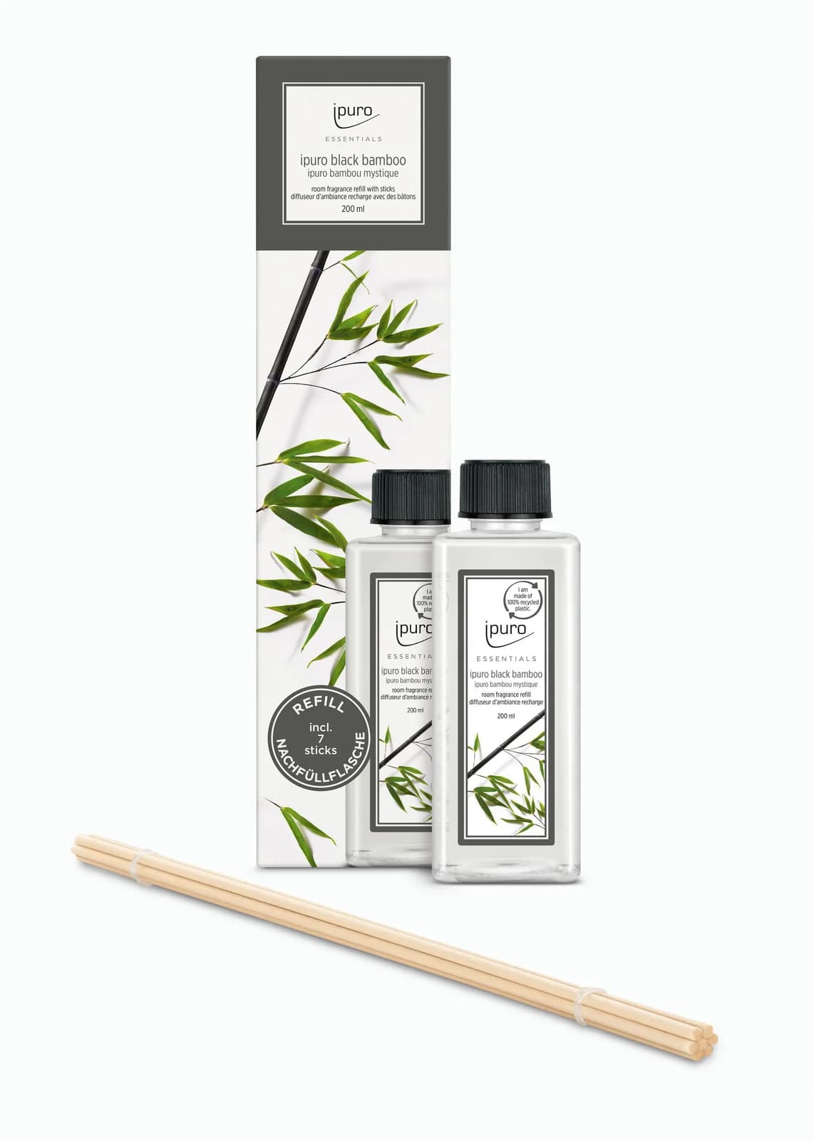 Ipuro Refill BLACK BAMBOO Schwarz 200 ml Duftnachfüllung