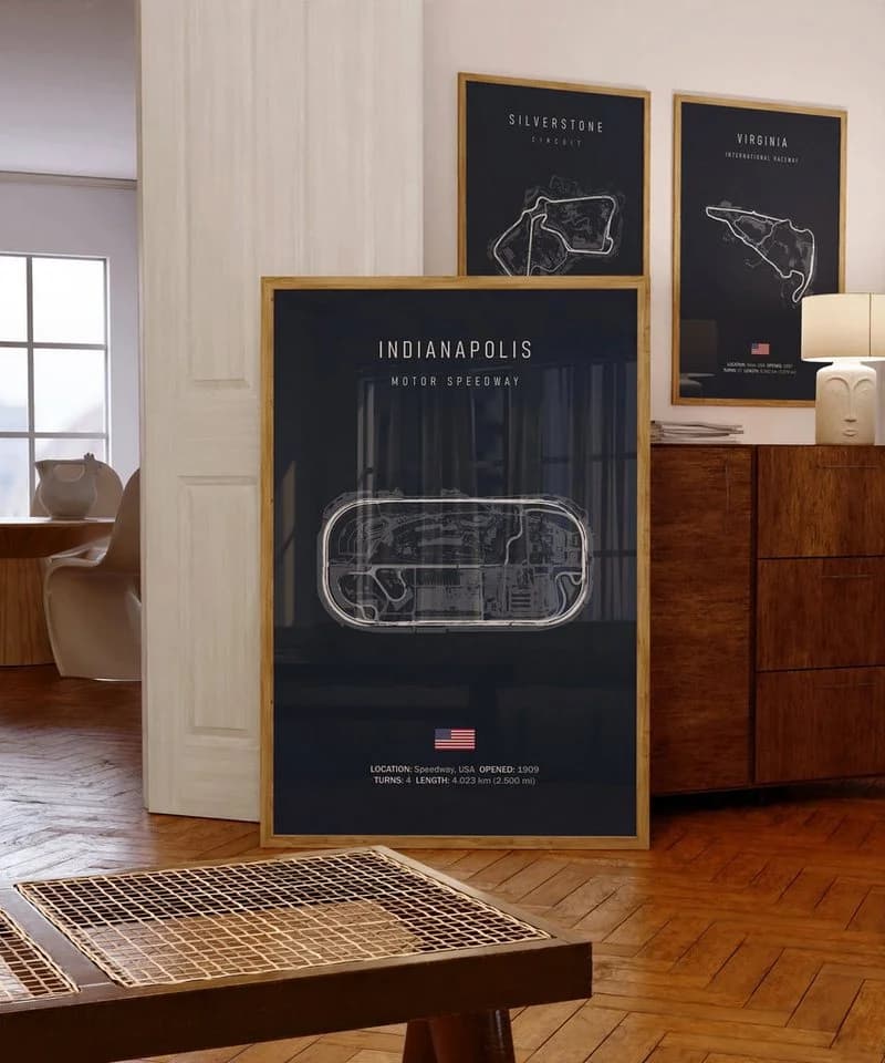 JUSTGOODMOOD Poster Formel 1 Rennstrecken Baumwolle HD-Druck