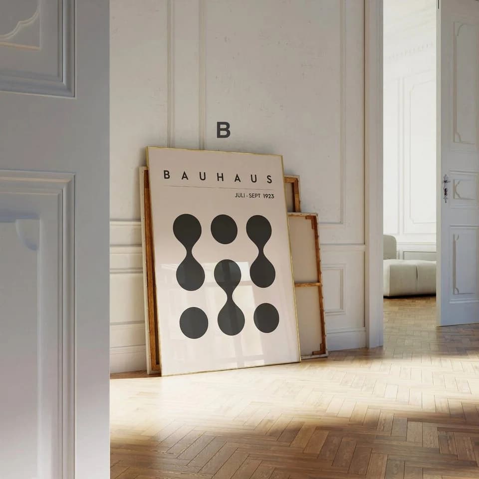 JUSTGOODMOOD Poster Premium Bauhaus Ausstellung Minimalistisch
