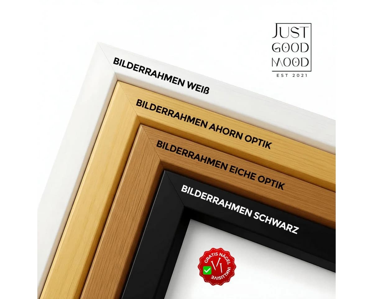 JUSTGOODMOOD Poster auf Baumwolle HD-Druck Bunt