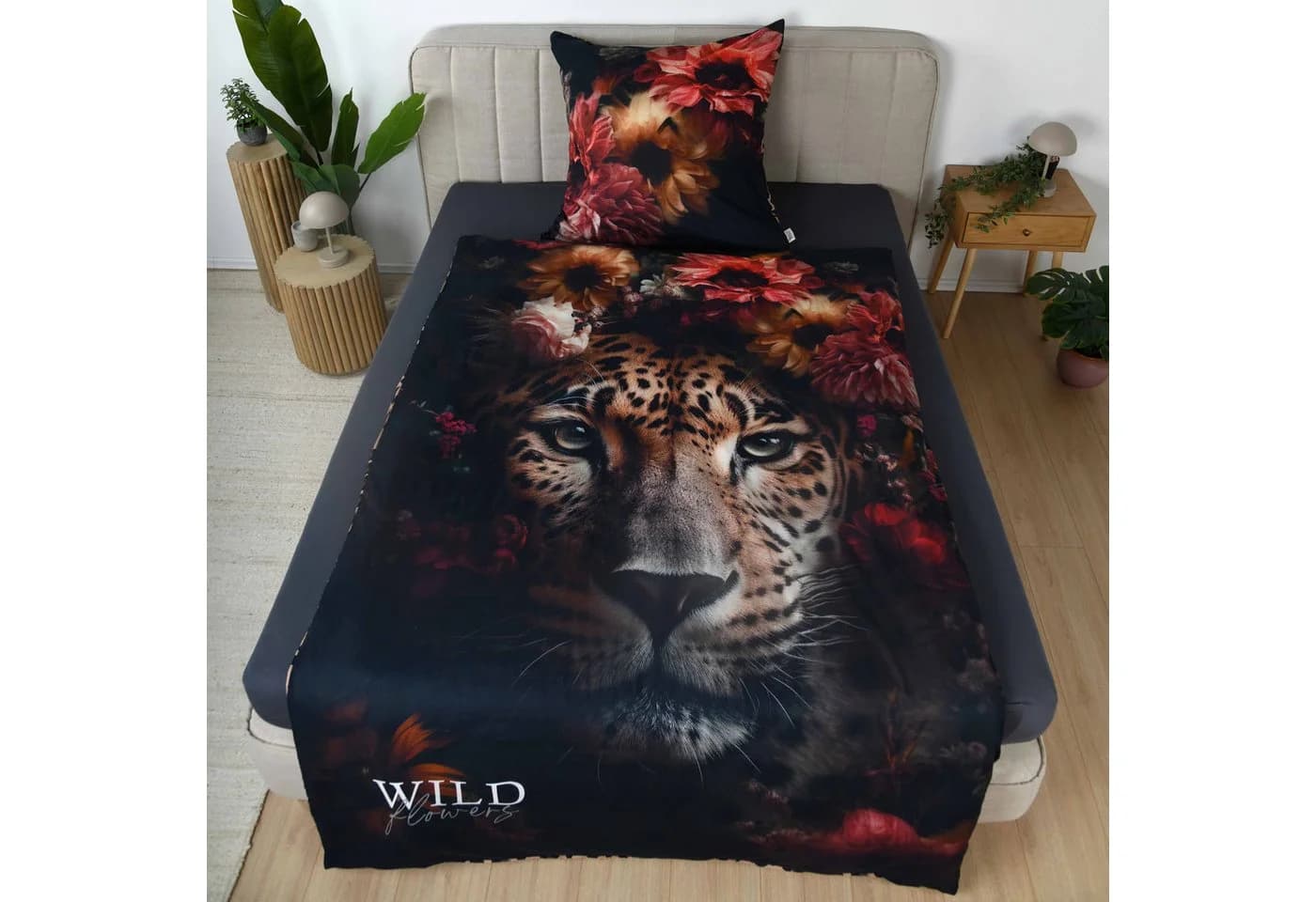 Herding Bettwäsche Wild Flowers Leopard 100% Baumwolle