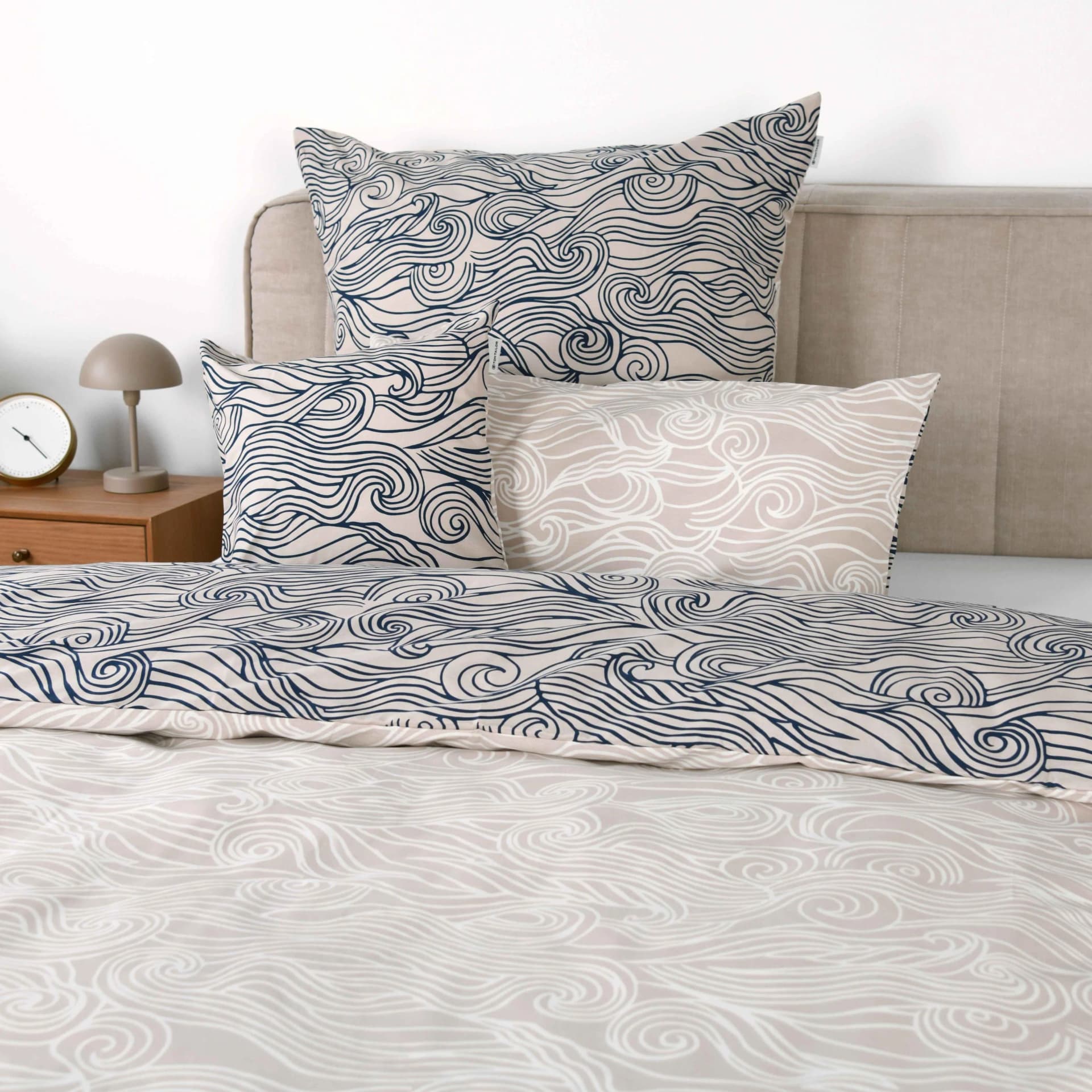 TOM TAILOR HOME Bettwäsche "WAVES" Blau Renforcé 3-teilig