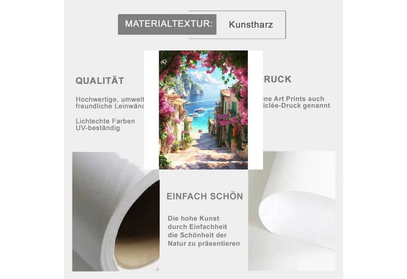 TPFLiving Malen nach Zahlen Leinwand Set Blau 20x30cm