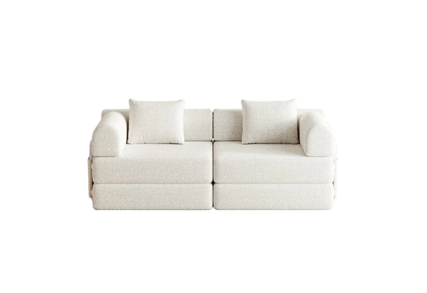 OKWISH Schlafsofa Modernes Chenille-Sofa 2-in-1 mit Stauraum Beige