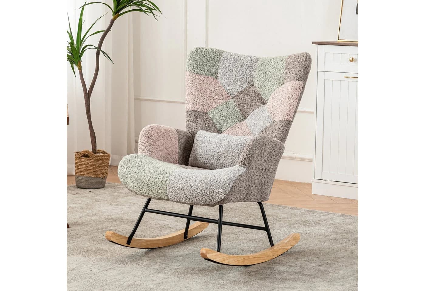 STILVORA Schaukelstuhl mit Fußstütze Loungesessel Relaxsessel Wohnzimmer