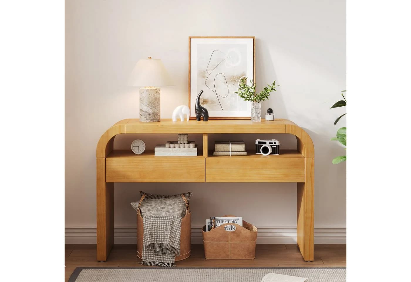 STILVORA Schminktisch Moderner Sideboard Konsolentisch Natur