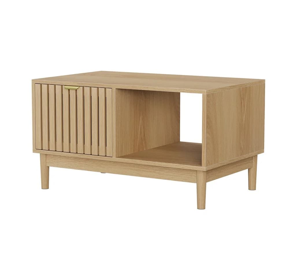 REDOM Couchtisch mit Stauraum Eiche Mid-Century