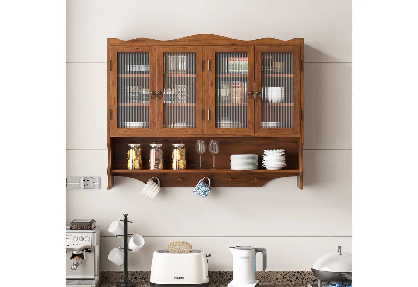 HAUSS SPOLE Hängeschrank 90cm Küchenschrank Badzimmerschrank Braun