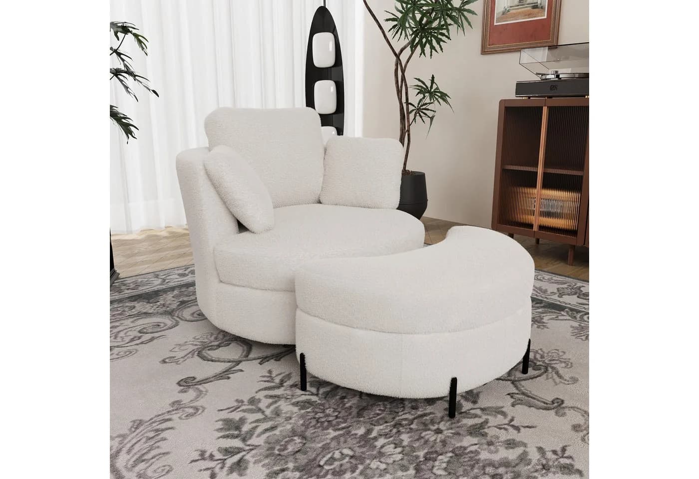 HAUSS SPOLE Drehsessel Sherpa Beige 360° Drehfunktion