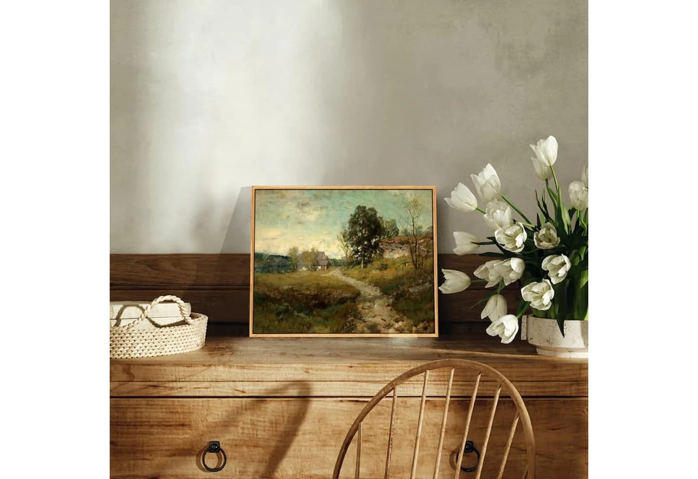 LuxusKollektion Leinwandbild Vintage Straße Holzrahmen 25x20 cm