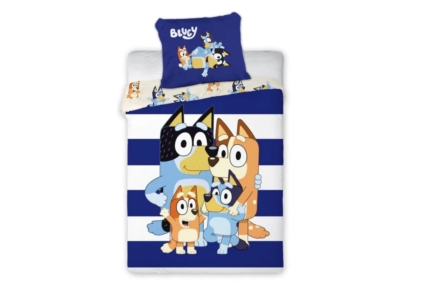 Bluey Kinder-Bettwäsche Set Baumwolle 135x200 + 80x80 cm Bunt