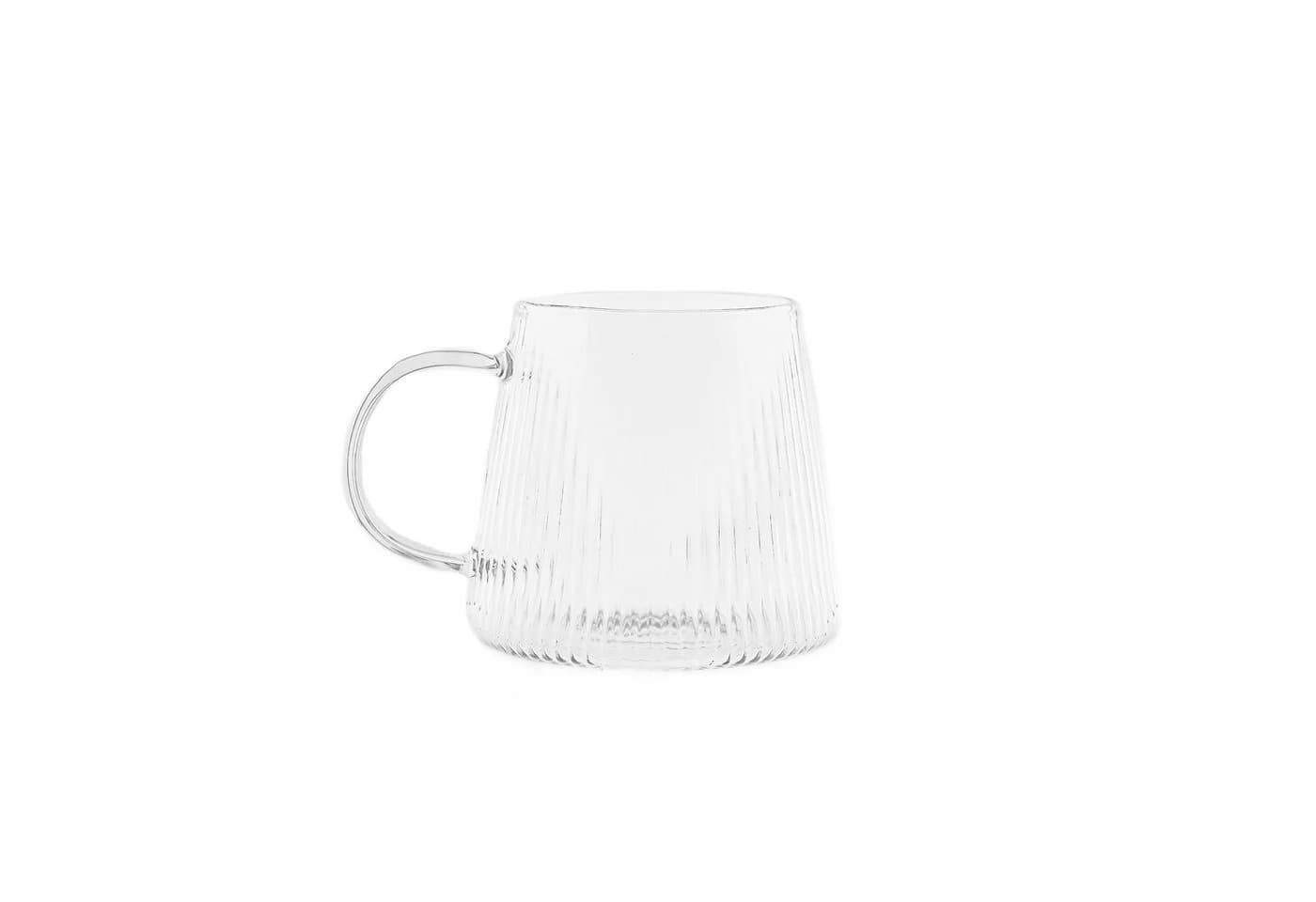 Mulex Gläser-Set 2-tlg. Borosilikatglas mit Henkel Riffle-Design