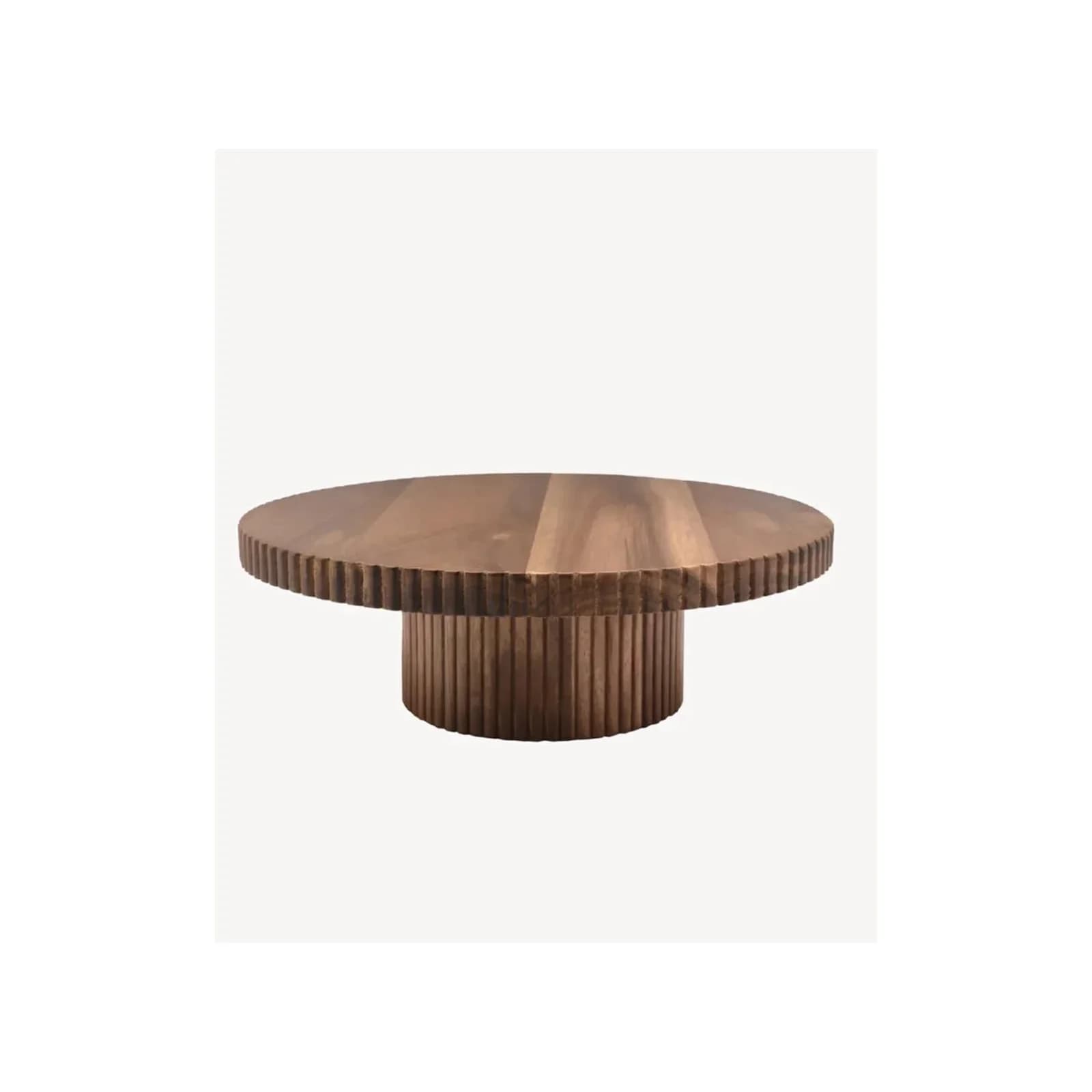 Akazie Stripe Tortenplatte mit Fuß aus Massivholz