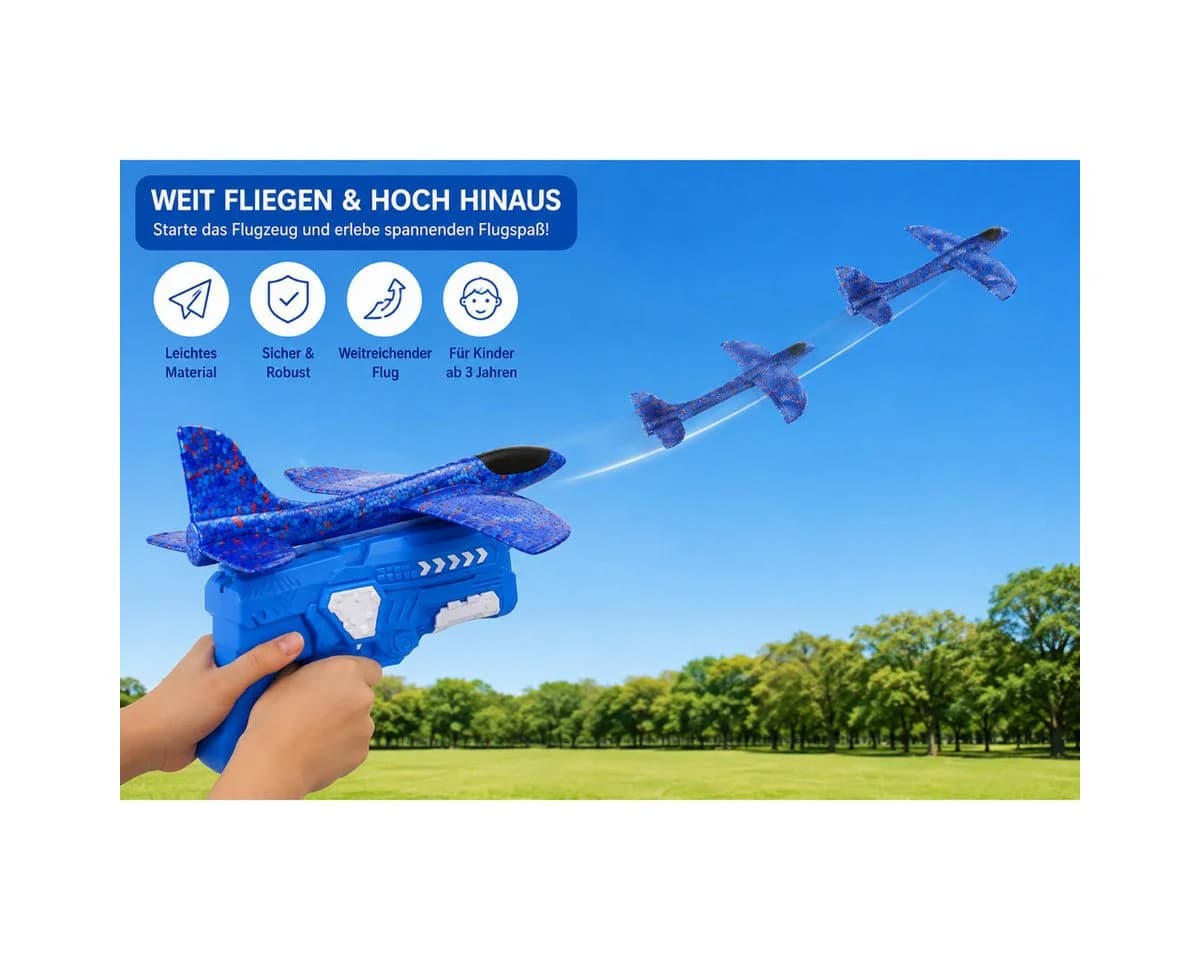 R2 Invest Schaumstoff Gleitflugzeug mit Launcher