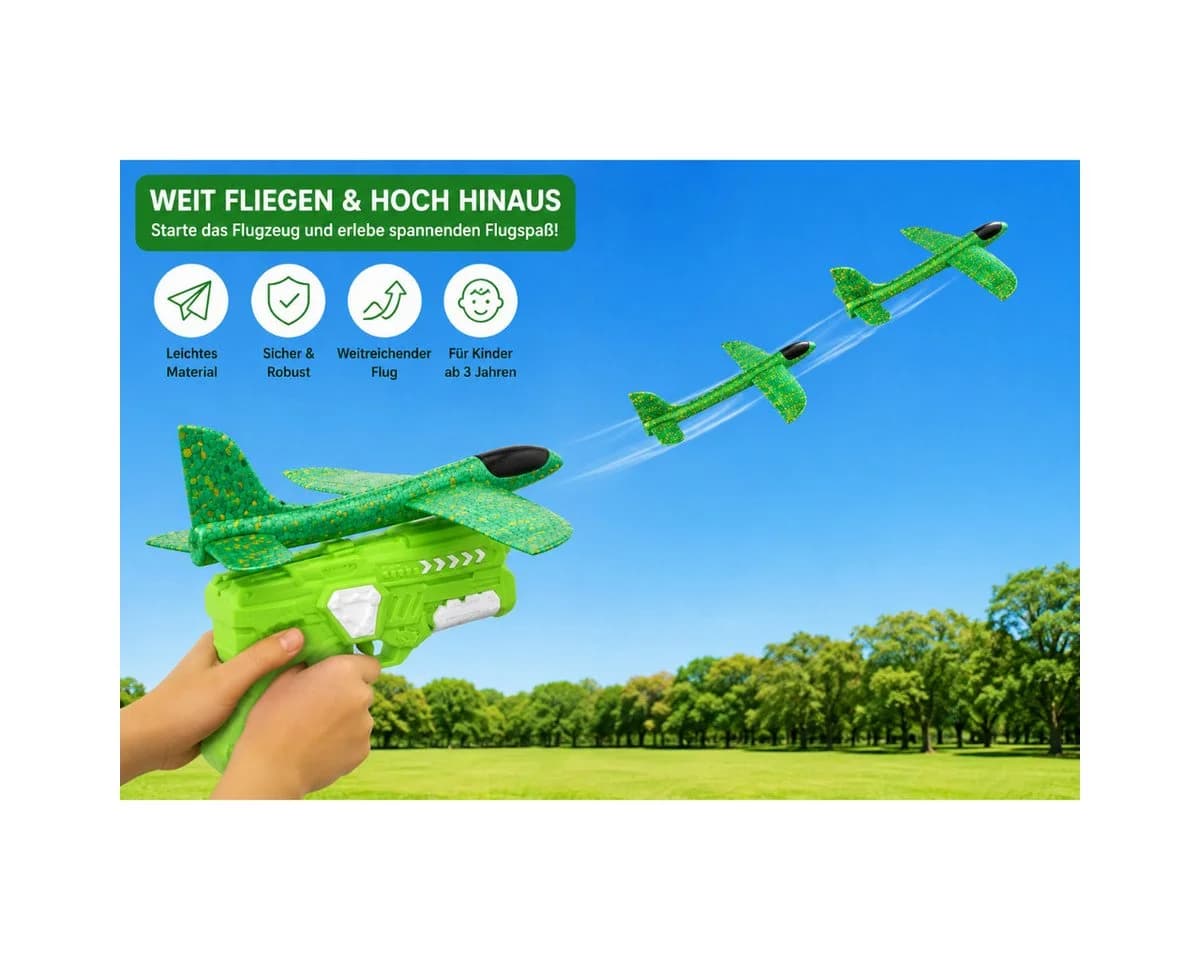R2 Invest Schaumstoff Gleitflugzeug mit Launcher